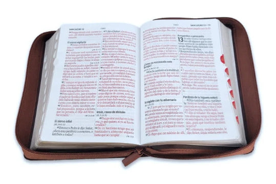 Biblia Tamaño Portatil RV 1960 Con Cierre e Indice (Marrón)
