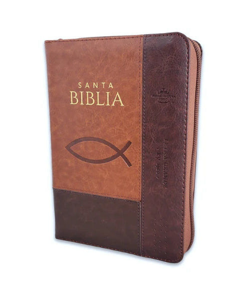 Biblia Tamaño Portatil RV 1960 Con Cierre e Indice (Marrón)